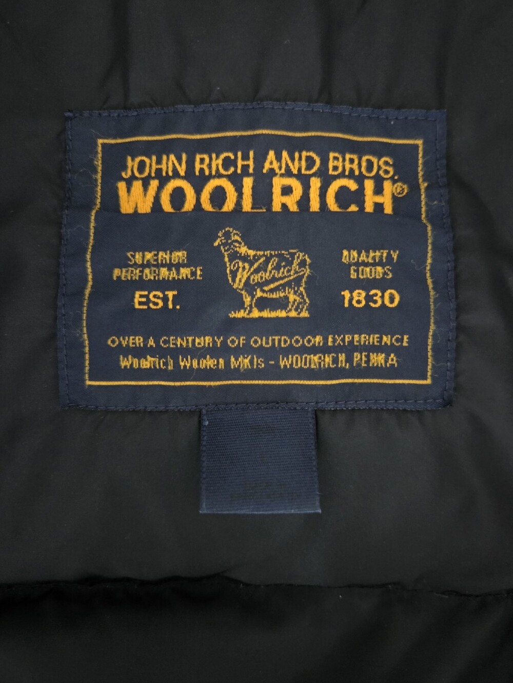 Vintage Woolrich Black Quilted Down Puffer Vest Jacket Mens Size Large - Picture 10 of 12